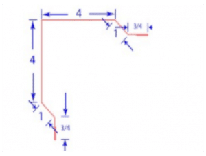 4’’ Outside Corner (#15 - #18) diagram