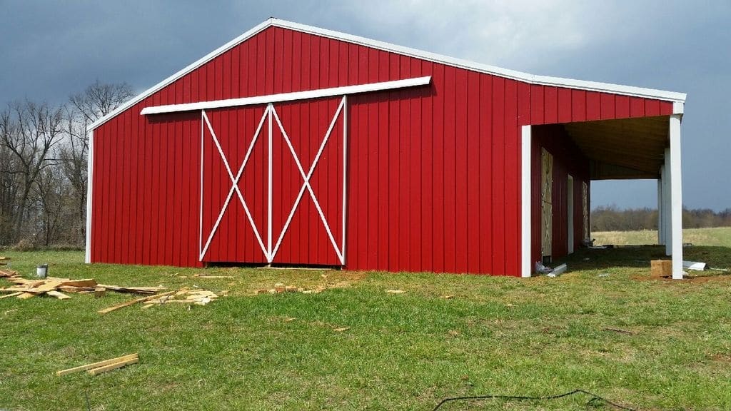 classic red pole barn